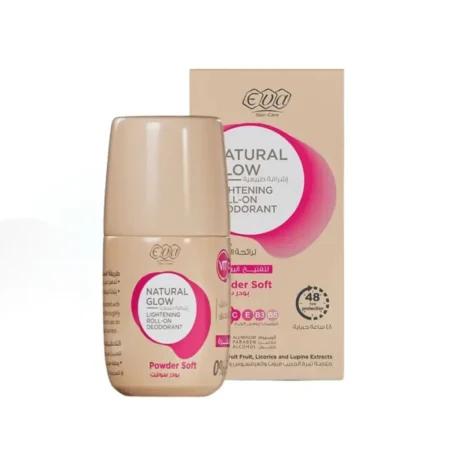 EVA LIGHTENING ROLL-ON DEODORANT POWDER SOFT – 60 جم مزيل عرق إيفا لايتنينغ رول-أون بودرة ناعمة بالانتعاش النشط