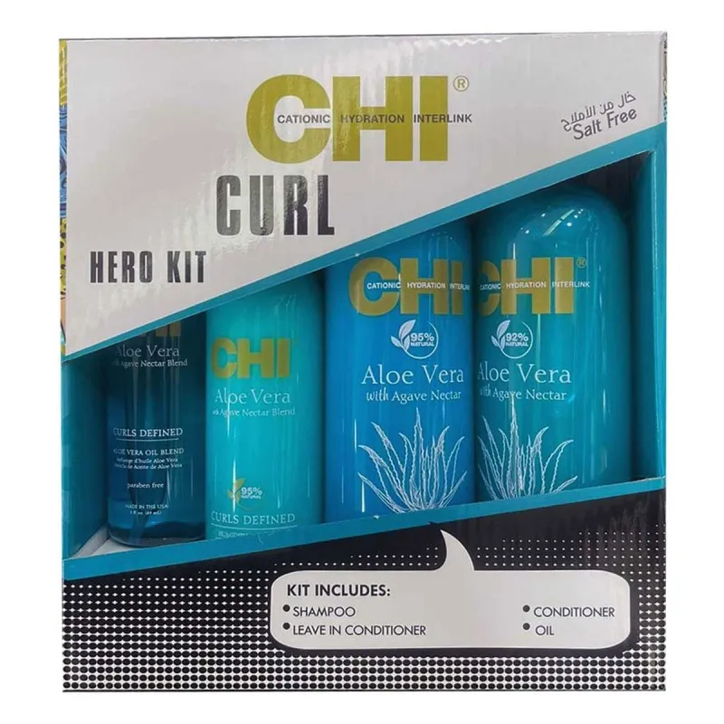 633911839850 مجموعة CHI CURL ALOE VERA HERO