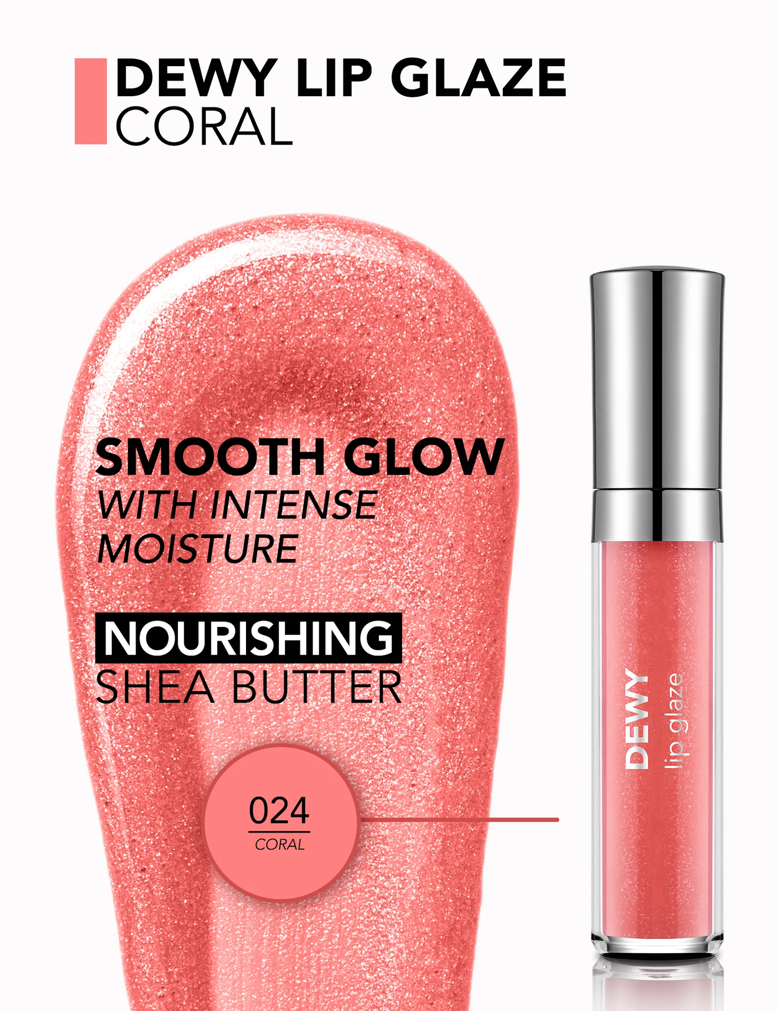 فلورمار جلوس ديوي ليب جليز – FL DEWY LIP GLAZE 024 - Coral
