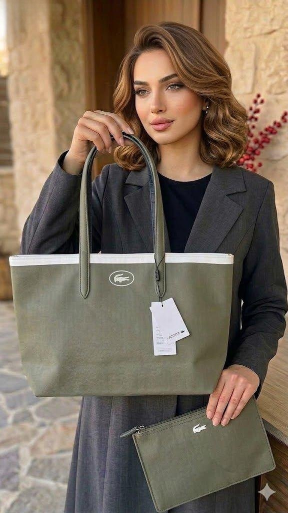 شنطة دبل فيس – زيتي داخلي كحلي جلد تمساح