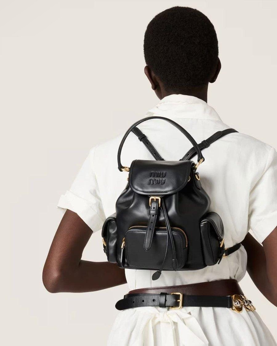 شنطة Pocket leather backpack