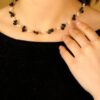 سنسال صنع يدوي احجار كريمه – اسود مع ابيض