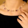 سنسال صنع يدوي احجار كريمه – نهدي مع ابيض